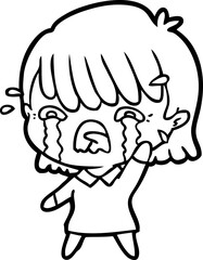 cartoon girl crying