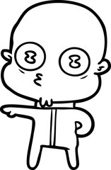 cartoon weird bald spaceman