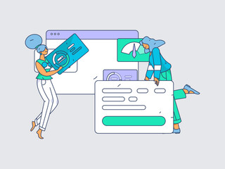 Business People Flat Vector Concept Operation Hand Drawn Illustration
