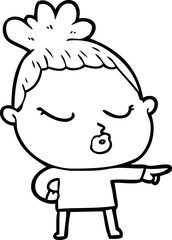 cartoon calm woman