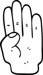 black and white cartoon hand