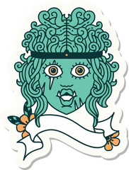 sticker of a orc barbarian character face