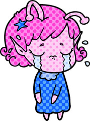 cartoon crying alien girl