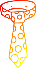 warm gradient line drawing of a cartoon loud tie