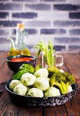 cutlets from chicken and broccoli