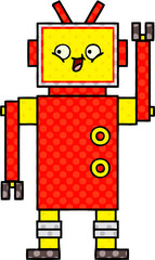 comic book style cartoon of a robot