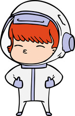cartoon curious astronaut