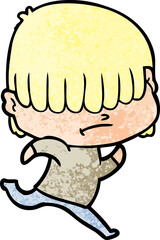 cartoon boy with untidy hair