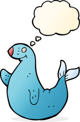 cartoon seal with thought bubble