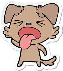 sticker of a cartoon disgusted dog