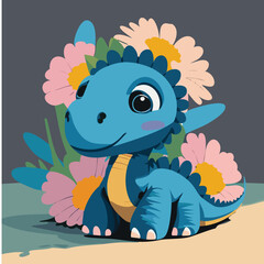 Little dino dragoon dinosaur cute illustration vector cartoon animal 