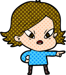 cartoon stressed woman