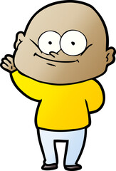 cartoon bald man staring