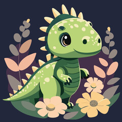 Little dino dragoon dinosaur cute illustration vector cartoon animal 