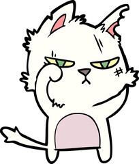 tough cartoon cat