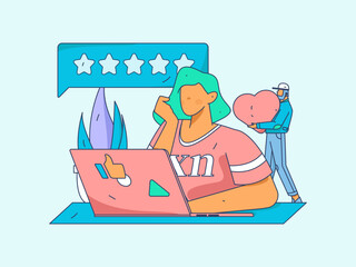 Business People Flat Vector Concept Operation Hand Drawn Illustration
