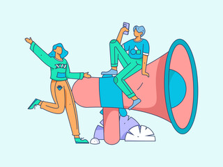 Business People Flat Vector Concept Operation Hand Drawn Illustration
