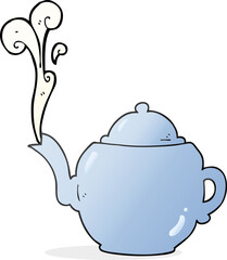 freehand drawn cartoon teapot