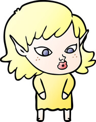 pretty cartoon elf girl