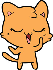happy cartoon cat