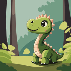 Little dino dragoon dinosaur cute illustration vector cartoon animal 
