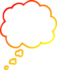 warm gradient line drawing of a cartoon expression bubble