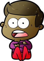 cartoon shocked man