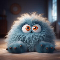 a cuddle monster that is a furry, amorphous creature with big, loving eyes created with Generative Ai