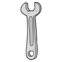 freehand drawn cartoon spanner