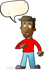 cartoon shocked man with speech bubble