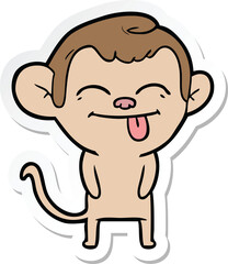 sticker of a funny cartoon monkey
