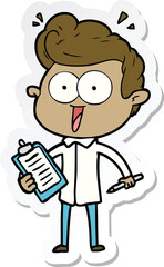 Fototapeta premium sticker of a cartoon staring man