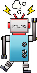 gradient shaded cartoon of a dancing robot