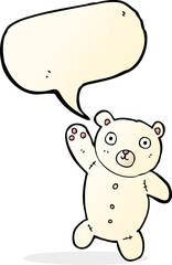 Obraz na płótnie Canvas cartoon cute polar teddy bear with speech bubble