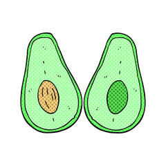 freehand drawn cartoon avocado
