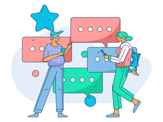 Business People Flat Vector Concept Operation Hand Drawn Illustration
