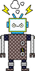 comic book style cartoon of a robot