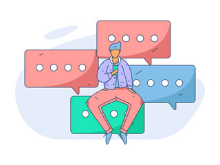 Business People Flat Vector Concept Operation Hand Drawn Illustration
