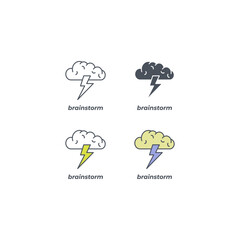 Vector sign of the brainstorm symbol isolated on a white background. icon color editable.