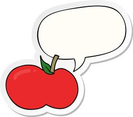 cartoon apple with speech bubble sticker