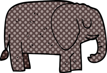cartoon doodle elephant standing still