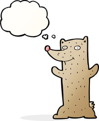 funny cartoon bear with thought bubble