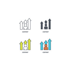 Vector sign of the career symbol isolated on a white background. icon color editable.