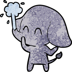 cute cartoon elephant spouting water