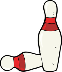 cartoon ten pin bowling skittles