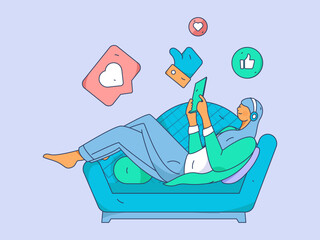 Business People Flat Vector Concept Operation Hand Drawn Illustration
