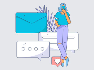Business People Flat Vector Concept Operation Hand Drawn Illustration
