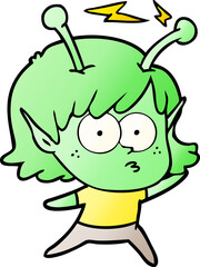 cartoon alien girl