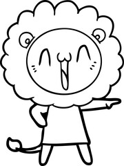 happy cartoon lion