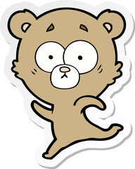 distressed sticker of a cartoon bear